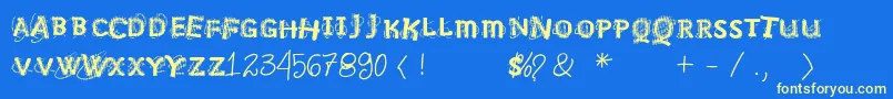 Vtksnosignal Font – Yellow Fonts on Blue Background