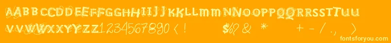 Vtksnosignal Font – Yellow Fonts on Orange Background