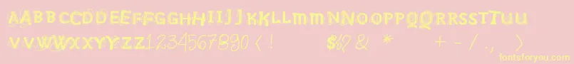 Vtksnosignal Font – Yellow Fonts on Pink Background