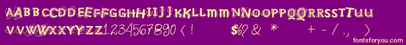 Vtksnosignal Font – Yellow Fonts on Purple Background