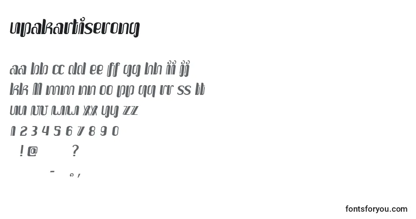 Czcionka UpakartiSerong – alfabet, cyfry, specjalne znaki
