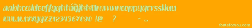 UpakartiSerong Font – Green Fonts on Orange Background