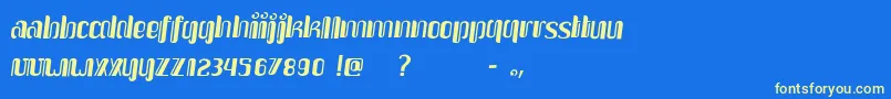 UpakartiSerong Font – Yellow Fonts on Blue Background