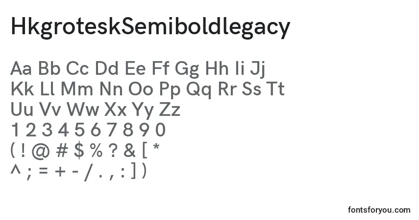 Fuente HkgroteskSemiboldlegacy (83594) - alfabeto, números, caracteres especiales