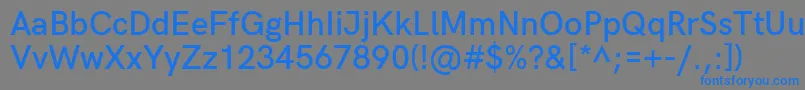 HkgroteskSemiboldlegacy-Schriftart – Blaue Schriften auf grauem Hintergrund