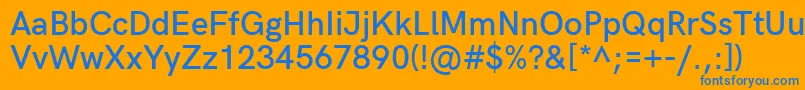 HkgroteskSemiboldlegacy Font – Blue Fonts on Orange Background