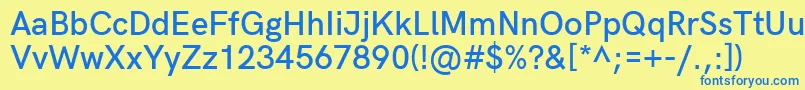 HkgroteskSemiboldlegacy Font – Blue Fonts on Yellow Background