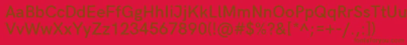 HkgroteskSemiboldlegacy Font – Brown Fonts on Red Background
