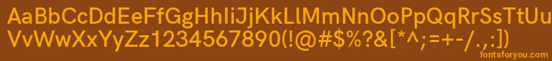 HkgroteskSemiboldlegacy Font – Orange Fonts on Brown Background
