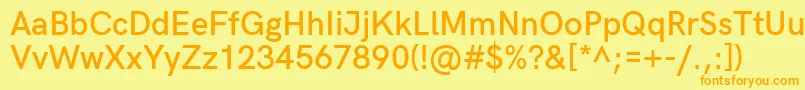 HkgroteskSemiboldlegacy Font – Orange Fonts on Yellow Background