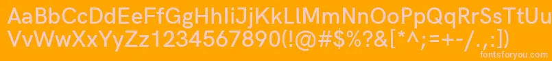 HkgroteskSemiboldlegacy Font – Pink Fonts on Orange Background