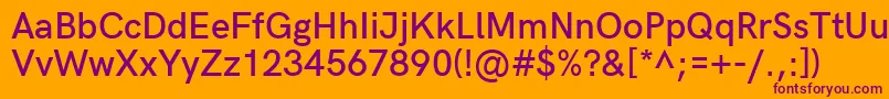 HkgroteskSemiboldlegacy Font – Purple Fonts on Orange Background