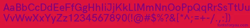 HkgroteskSemiboldlegacy-Schriftart – Violette Schriften auf rotem Hintergrund