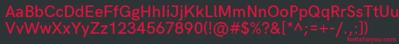 HkgroteskSemiboldlegacy Font – Red Fonts on Black Background