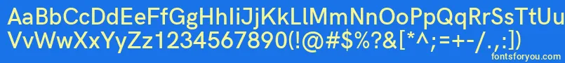 HkgroteskSemiboldlegacy Font – Yellow Fonts on Blue Background