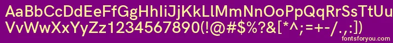 HkgroteskSemiboldlegacy-fontti – keltaiset fontit violetilla taustalla