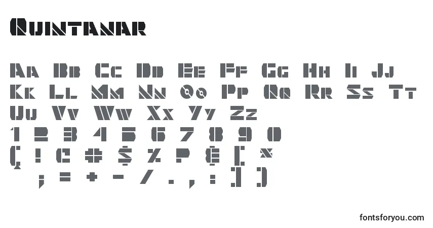 Quintanar-fontti – aakkoset, numerot, erikoismerkit