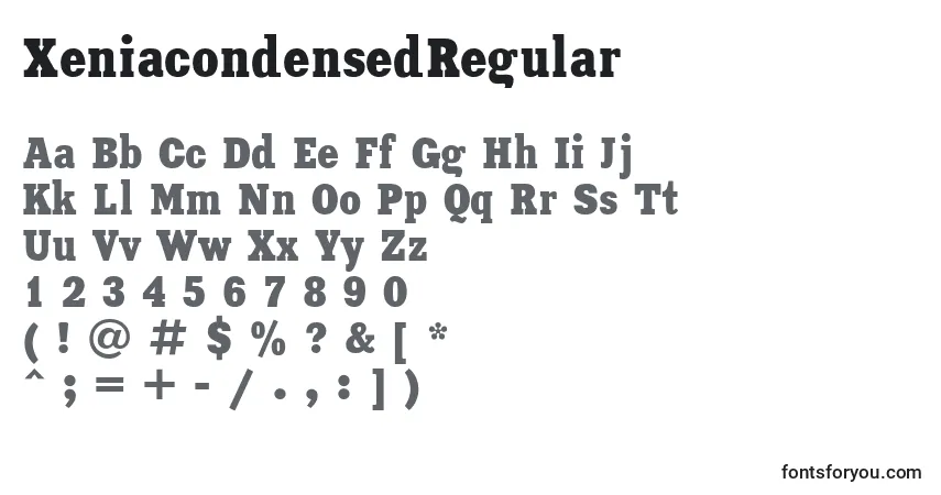 XeniacondensedRegular-fontti – aakkoset, numerot, erikoismerkit