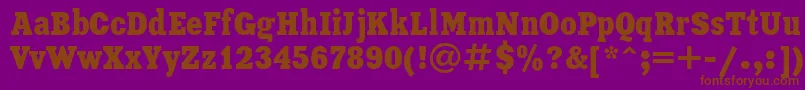 XeniacondensedRegular-fontti – ruskeat fontit violetilla taustalla