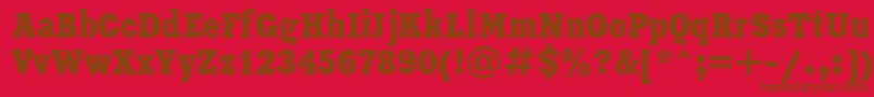 Police XeniacondensedRegular – polices brunes sur fond rouge
