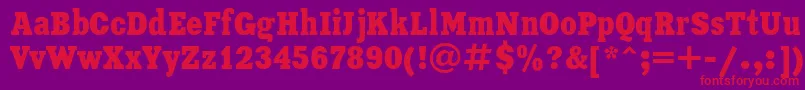 XeniacondensedRegular Font – Red Fonts on Purple Background