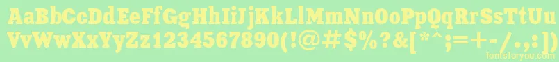 XeniacondensedRegular Font – Yellow Fonts on Green Background
