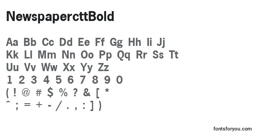 Шрифт NewspapercttBold – алфавит, цифры, специальные символы