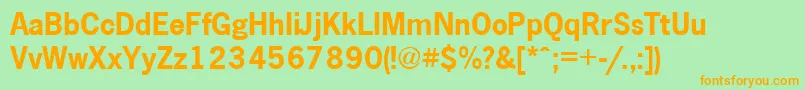NewspapercttBold Font – Orange Fonts on Green Background