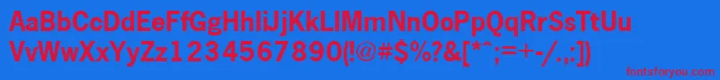 NewspapercttBold Font – Red Fonts on Blue Background