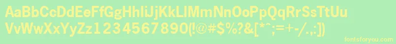 NewspapercttBold Font – Yellow Fonts on Green Background