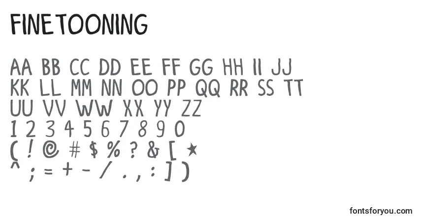 characters of finetooning font, letter of finetooning font, alphabet of  finetooning font