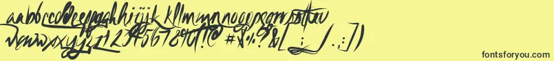 Unfoldingtrag Font – Black Fonts on Yellow Background