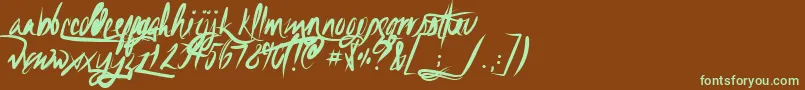 Unfoldingtrag Font – Green Fonts on Brown Background