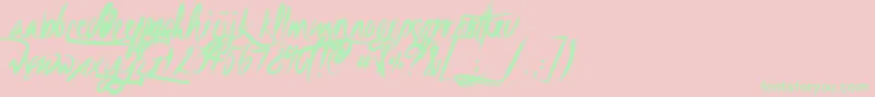 Unfoldingtrag Font – Green Fonts on Pink Background