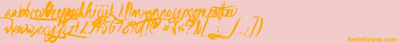 Unfoldingtrag Font – Orange Fonts on Pink Background