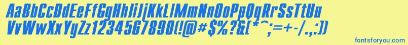 fuente CompactBoldItalic – Fuentes Azules Sobre Fondo Amarillo