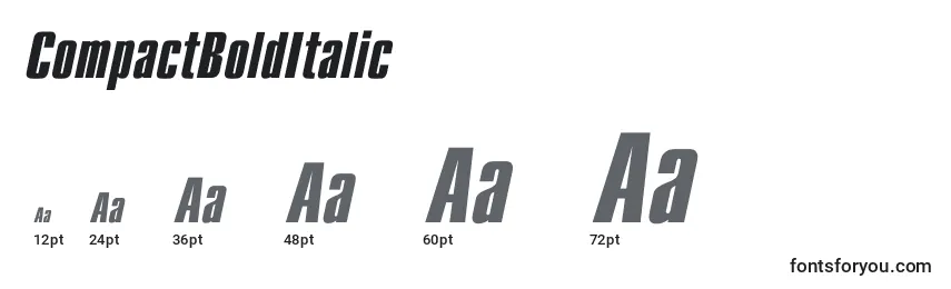 CompactBoldItalic Font Sizes