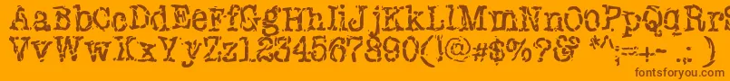 Newyorkpunk Font – Brown Fonts on Orange Background