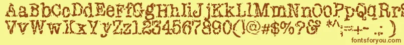Newyorkpunk Font – Brown Fonts on Yellow Background