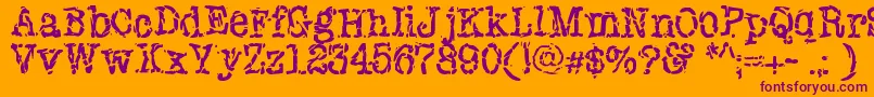 Newyorkpunk-Schriftart – Violette Schriften auf orangefarbenem Hintergrund