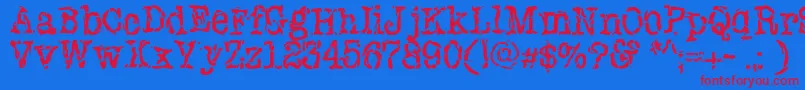 Newyorkpunk Font – Red Fonts on Blue Background