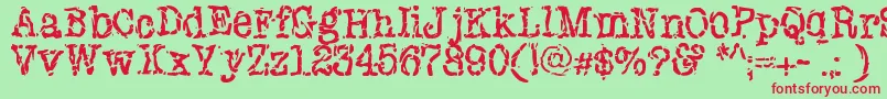 Newyorkpunk Font – Red Fonts on Green Background