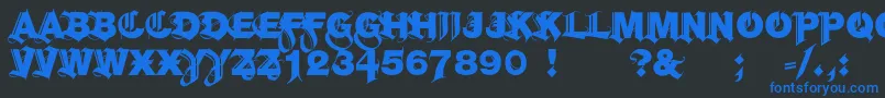 HelGroteskGothiqBlack Font – Blue Fonts on Black Background