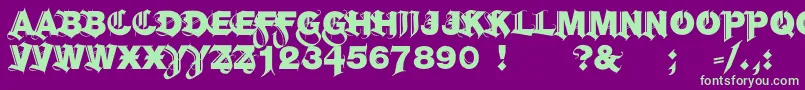 HelGroteskGothiqBlack Font – Green Fonts on Purple Background
