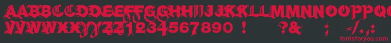 HelGroteskGothiqBlack Font – Red Fonts on Black Background
