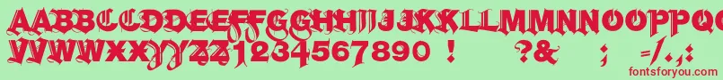 HelGroteskGothiqBlack Font – Red Fonts on Green Background