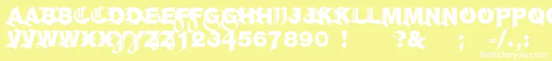 HelGroteskGothiqBlack Font – White Fonts on Yellow Background