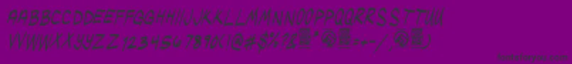 Fonte UglykidsItalic – fontes pretas em um fundo violeta
