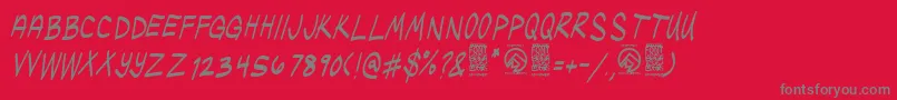 UglykidsItalic Font – Gray Fonts on Red Background