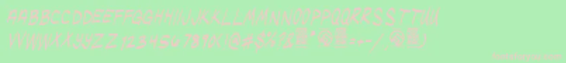 Fonte UglykidsItalic – fontes rosa em um fundo verde